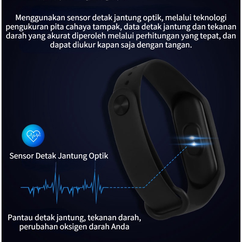 M5 Smart Watch Monitor Detak Jantung Darah Oksigen Tingkat Pedometer Bluetooth Tahan Air Smart Watch