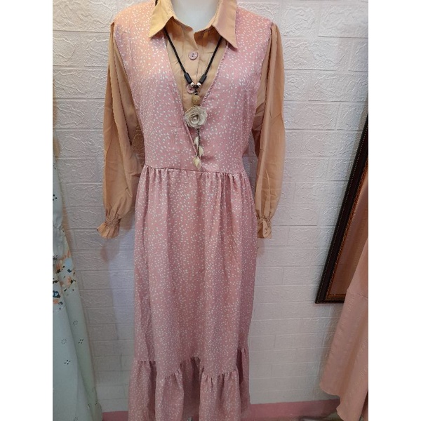 POLKADOT MAXY BY YUNA/ KOREA STAYLE/ GAMIS KOREA MURAH