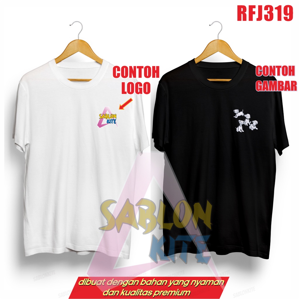 MURAH!!! KAOS POLOS RFJ319 TAMBAH GOCENG BISA PAKAI LOGO GAMBAR