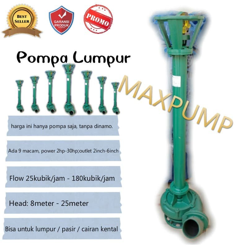 TMS MAXPUMP 3P/22 MUD PUMP Pompa Celup Submersible 380Volt 30HP Pompa Lumpur pompa pasir Berkualitas