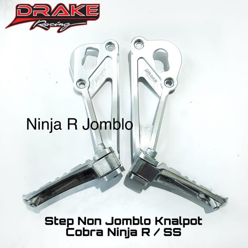 Step footstep jomblo Ninja R dan Ninja RR knalpot cobra Bracket Drake