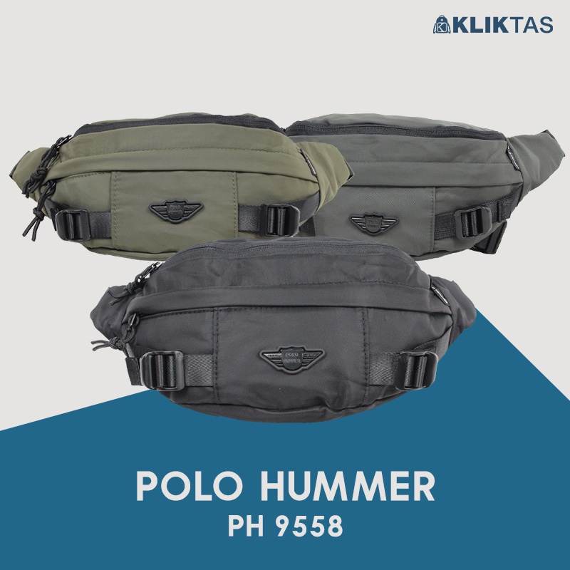 [KLIKTAS] Tas Pinggang Pria Besar Polo Hummer 9557 Waist Bag Laki Multifungsi Sling Bag Premium Import Terbaru