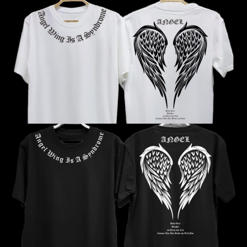 Tshirt Baju Kaos Wings Of Angel Baju Kaos Lengan Pendek Pria Wanita Cowok Cewek Oblong Distro Origin