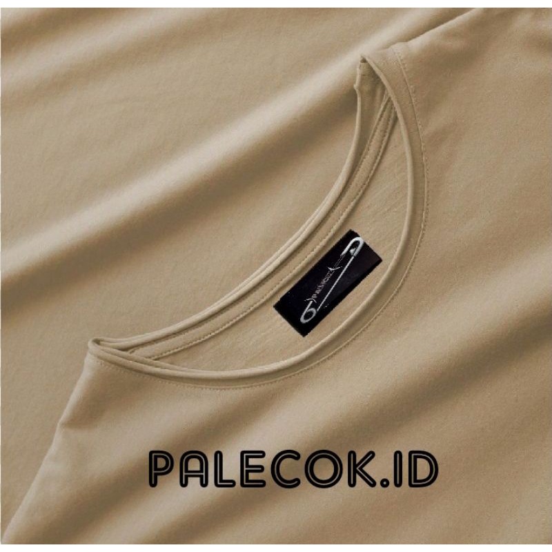 PALECOK T Shirt Unfinished Polos Premium Baju Distro Tanpa Kerah Lengan Pendek Kaos Polos Krah Sobek