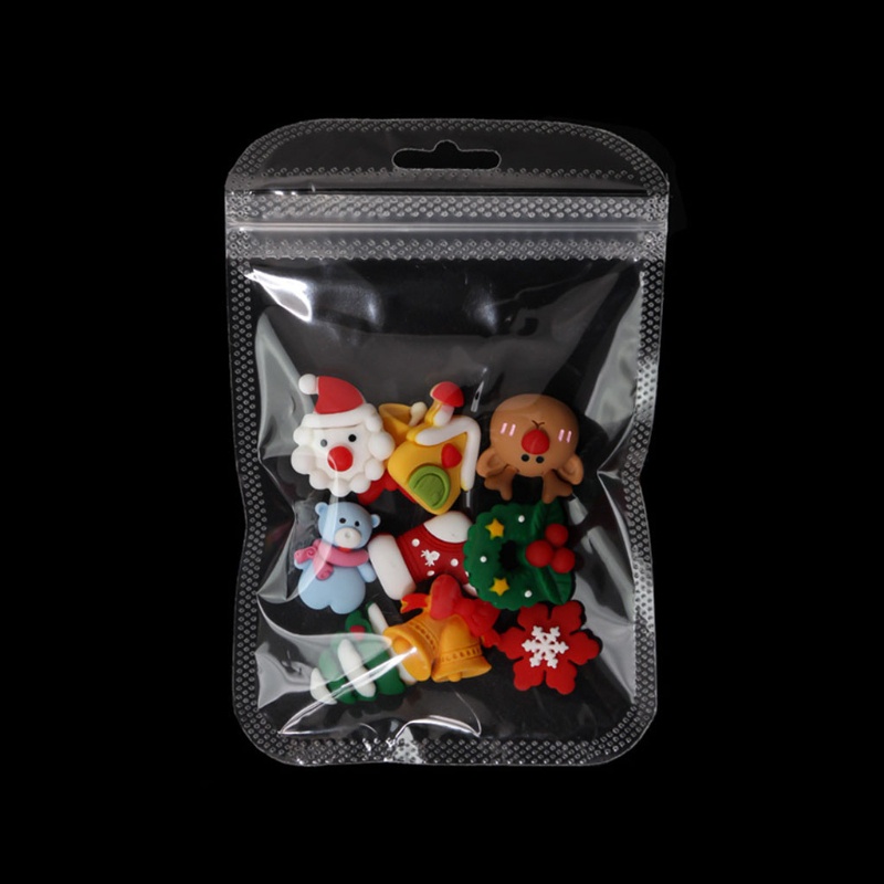 Zzz Ornamen 3D Bentuk Snowflake / Kaos Kaki / Santa Claus / Pohon Natal Bahan Resin Untuk Dekorasi Nail Art