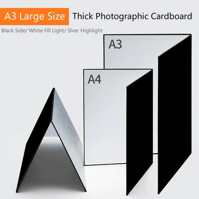 Papan Reflector Lipat Cardboard 3 in 1 Reflective Paper A3 59.5 x 42 Cm a3r Black