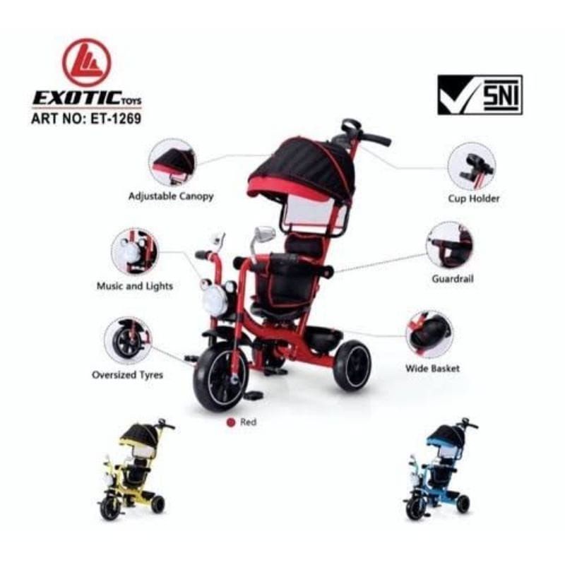 Sepeda Anak Roda 3 EXOTIC ET-706-7 ET-1268 ET-1269 AT-7705 Sepeda Stroller
