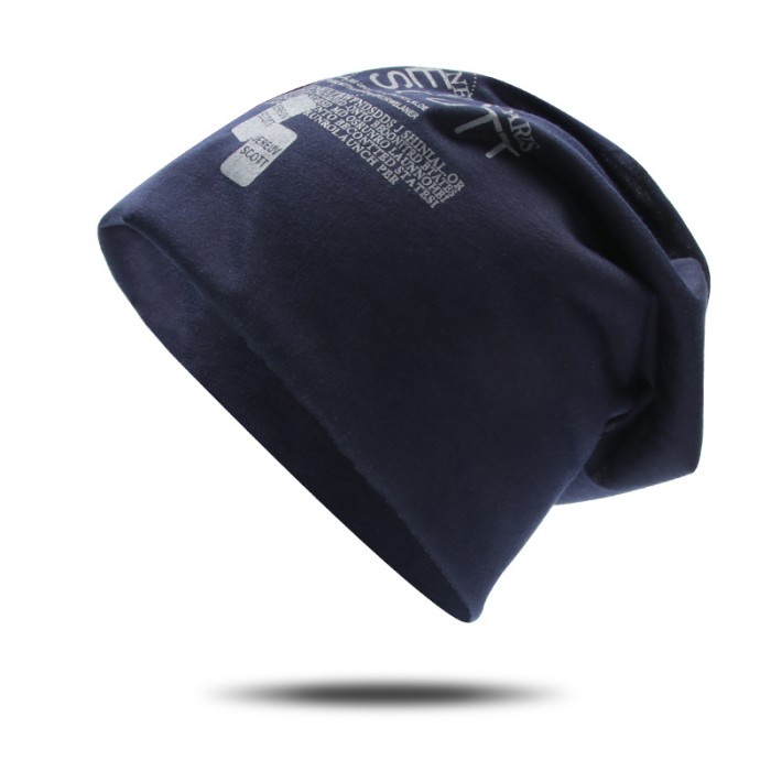 topi polos Kupluk Pria Wanita Beanie Katun Penutup Kepala Cowok Cewek - Navy Z5D0 topi trucker BAYAR