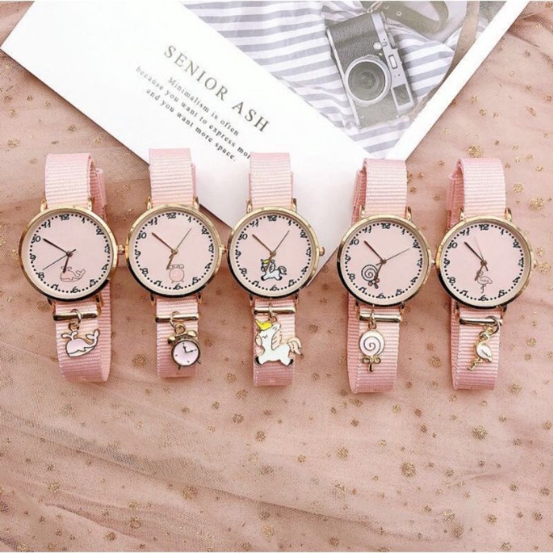 JAM TANGAN ANAK / JAM TANGAN WANITA / JAM TANGAN MURAH / JAM TANGAN PINK / JAM KANVAS