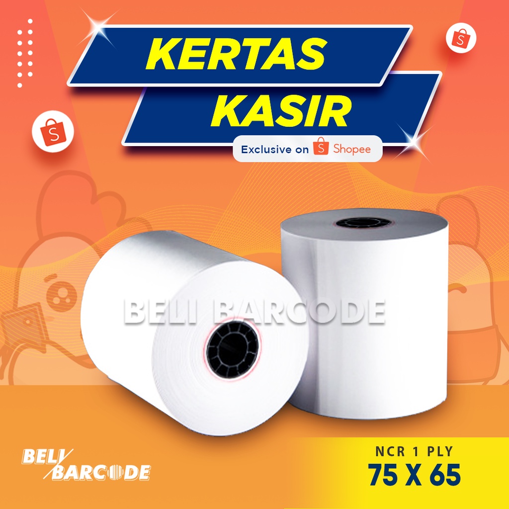 NCR 75x65 1 Ply Kertas Roll Struk Kasir Cetak Printer Dot Matrix Epson TMU-220