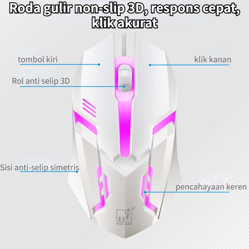 Keyboard Dan Mouse Gaming PC Full Set LED RGB Waterproof Acetech G21B Untuk PC Komputer Laptop