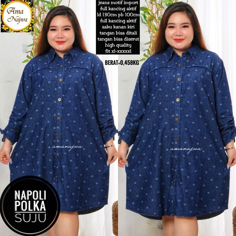 Napoli Tunik Jeans Jumbo LD 130 By Amanajwa