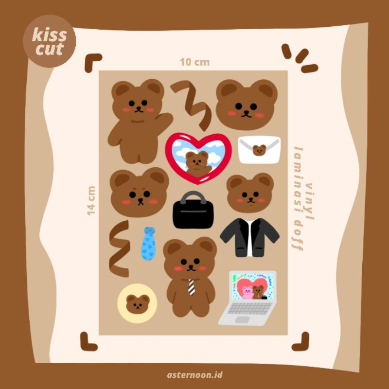 

Stiker Beruang Coklat Brown Bear Deco Sticker by asternoon.id