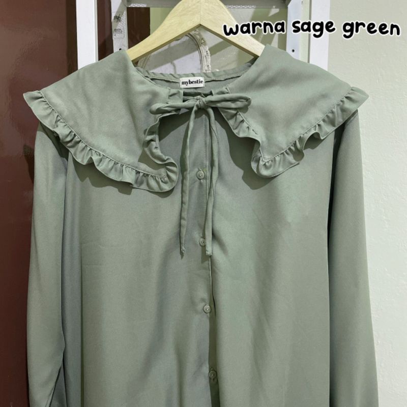 SOOMIN BLOUSE REMPEL POLOS TALI BIG SIZE JUMBO OVERSIZE KOREAN STYLE