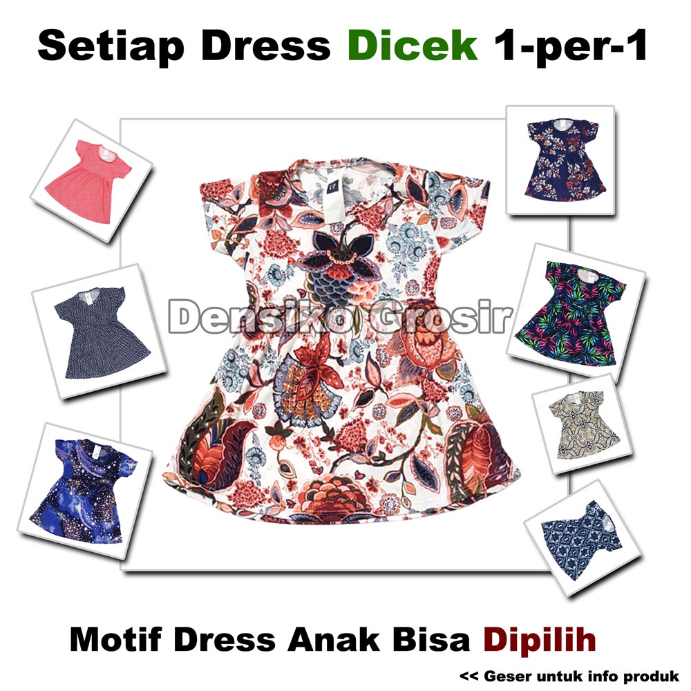 Dress Anak (L) Motif Bisa Dipilih, Baju Anak Perempuan Daster Terusan Babydoll