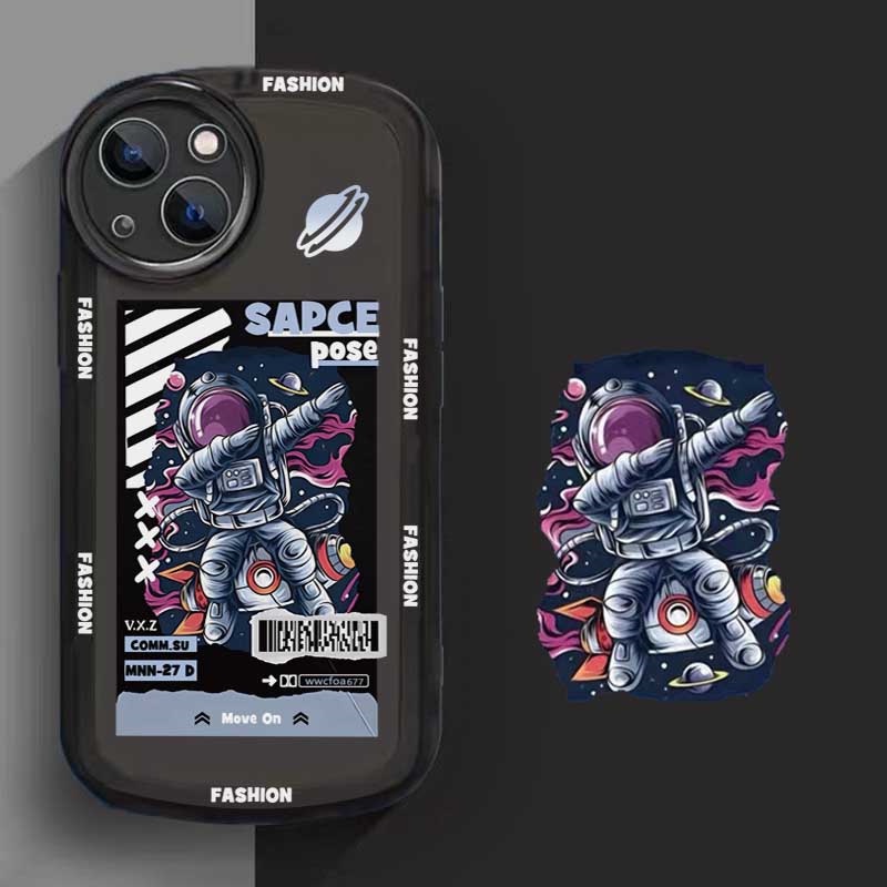 Soft Case OPPO A57 2022 A16K A15 A54 A53 A12 A5S A7 A3S A31 A52 A83 A92 A37 F9 A1K F1s Motif Astronot Luar Angkasa