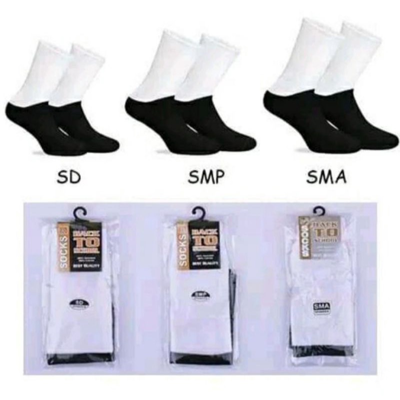 Kaos Kaki Sekolah Hitam Putih Anak SD/SMP/SMA