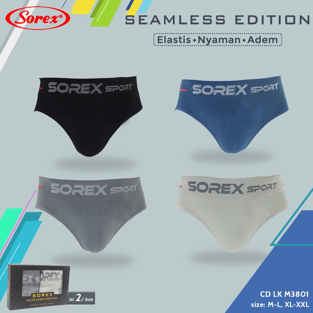 2 Celana Dalam Pria - M 3801 - SOREX MEN BRIEF - BOX ISI 2 - CD Dewasa - Remaja