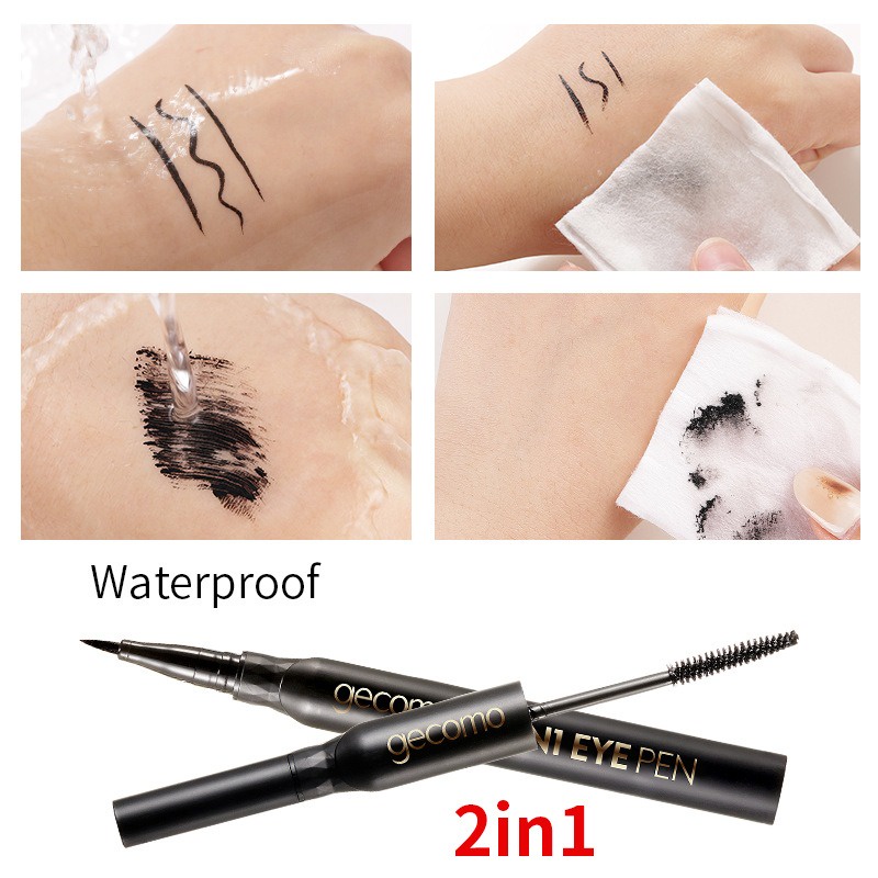 Murah &amp; Terpopuler Gecomo 2in1 eye pen Eyeliner +  Mascara Waterproof