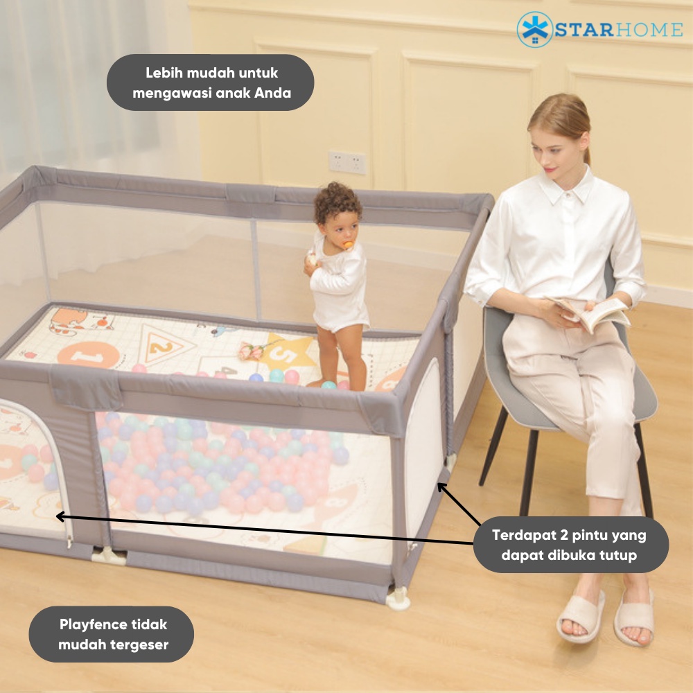Pagar Anak Pagar Kolam Bermain Anak Baby Playfence Tempat Bermain Mandi Bola Pagar Bermain Anak Baby Safe Fence Bedrail Playmat