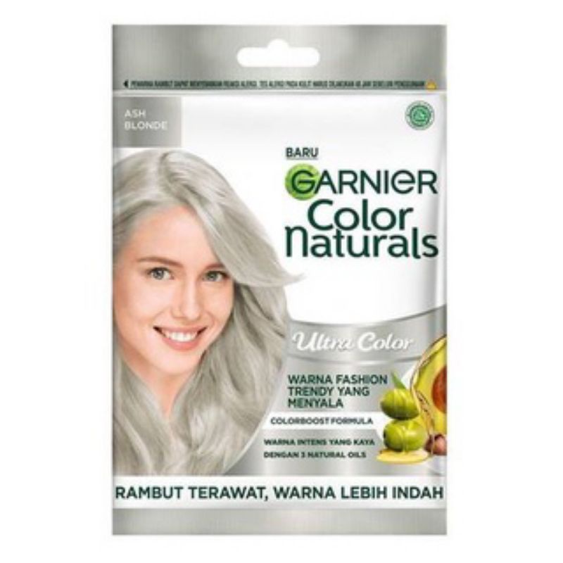 garnier ash blonde grey golden brown semir rambut