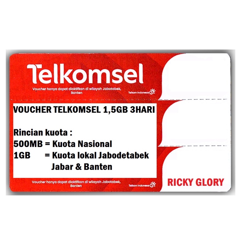 VOUCHER TELKOMSEL 1,5GB 3HARI
