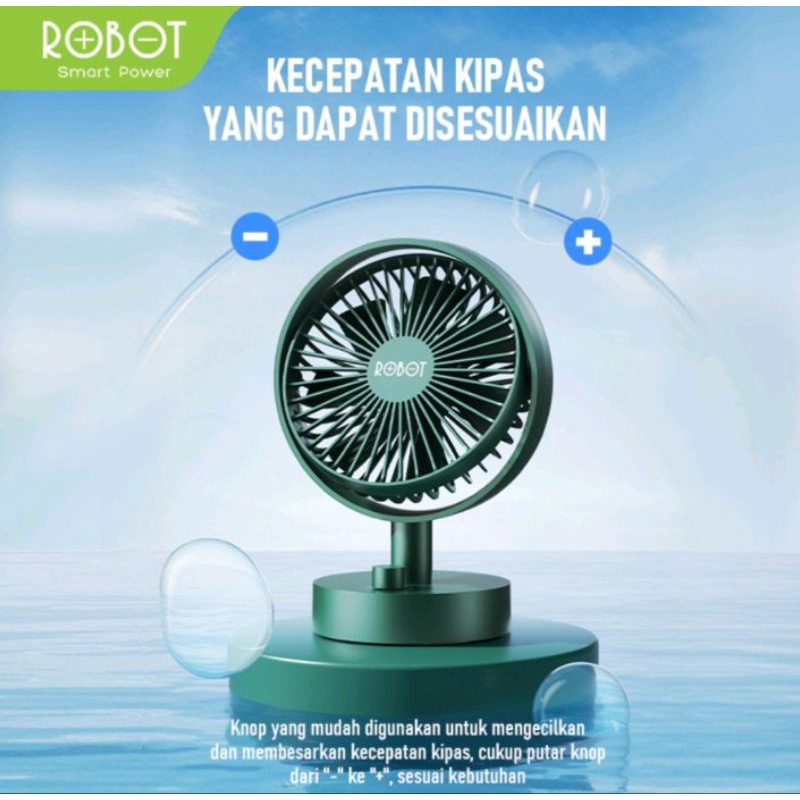 Kipas Mini ROBOT Mini Desktop Fan RT-BF18 Kipas Meja Mini Portable Original Rt Bf18 Garansi Resmi 1 Tahun