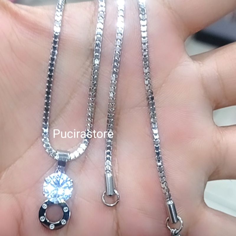 Kalung titanium wanita liontin anti luntur
