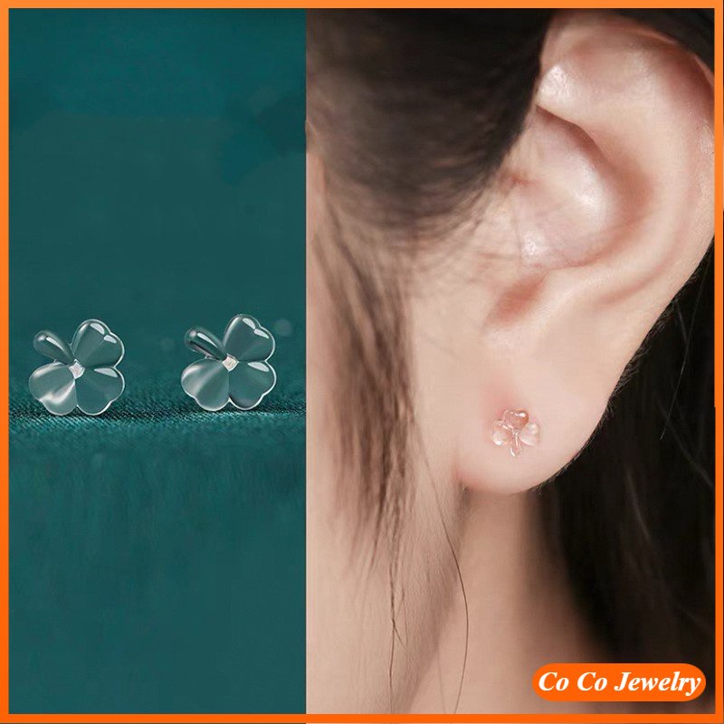 Anting Stud Bahan Karet Resin Transparan Anti Tersumbat Untuk Wanita