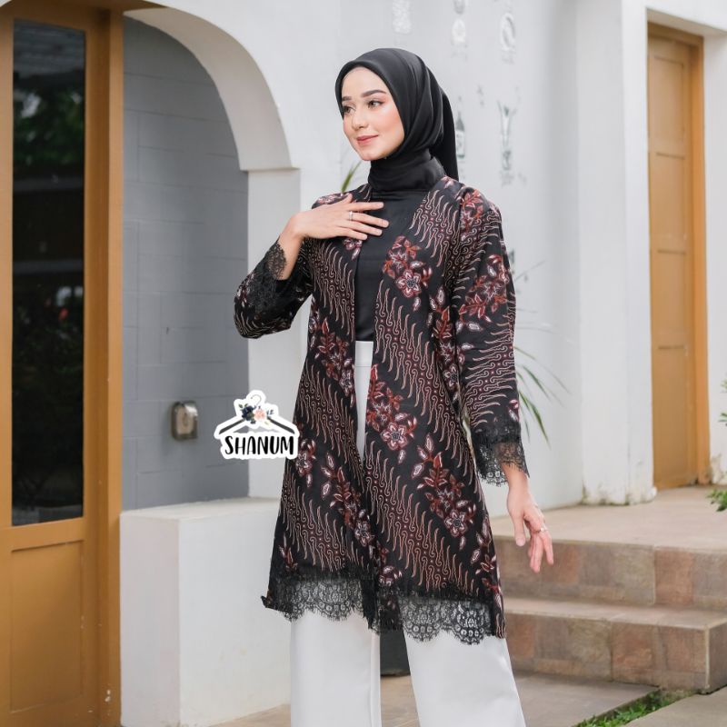 OUTER BATIK ANDIN/OUTER LACE MEWAH/ATASAN BATIK WANITA /OUTER BLACK SERIES