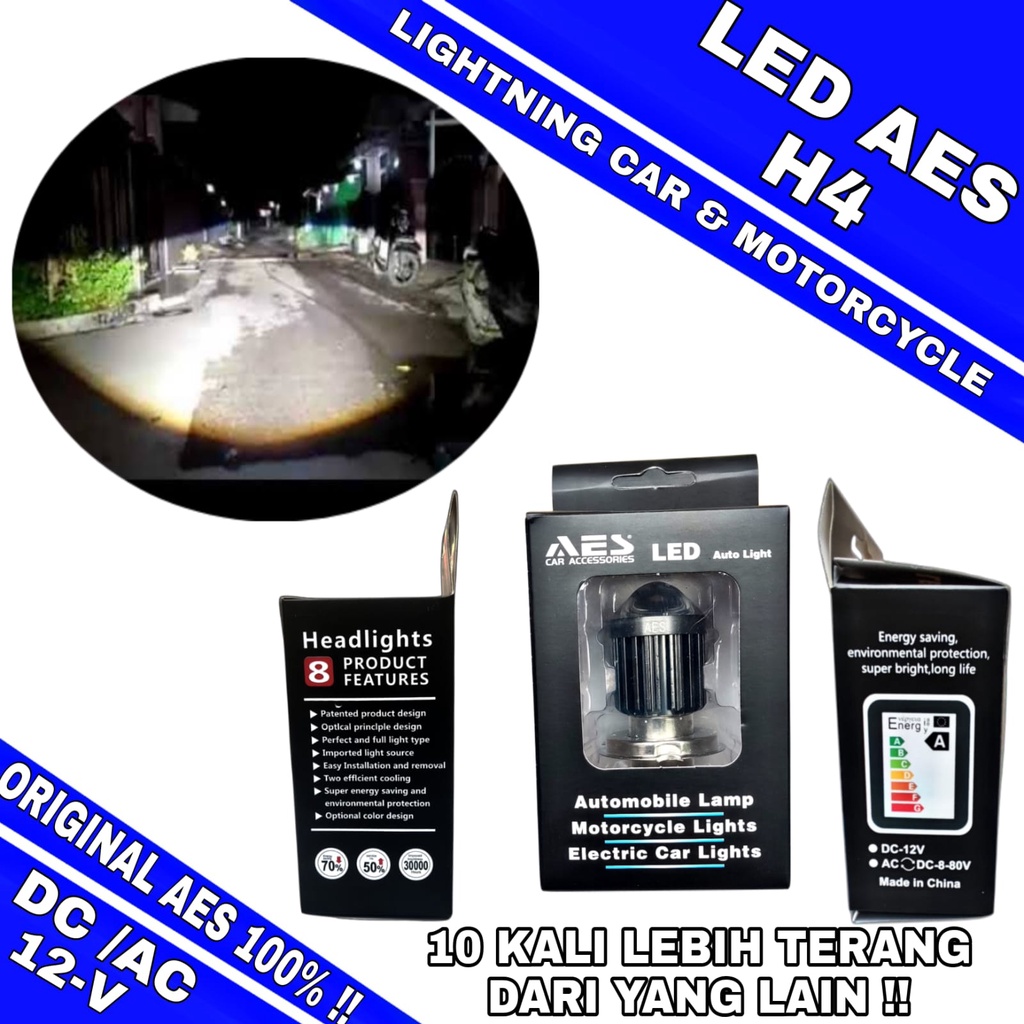 B1M LAMPU LED H4 LASER HI LOO BEAM DUAL COLOURS M2 MERK AES ORIGINAL