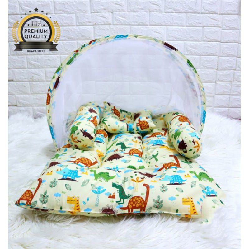 SET Kasur Bayi Lipat Kelambu Dan Bantal Anti Peang Murah