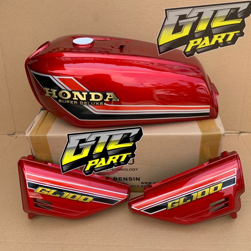 Jual Tangki gl 100 pres pabrik warna merah maron set bok aki set