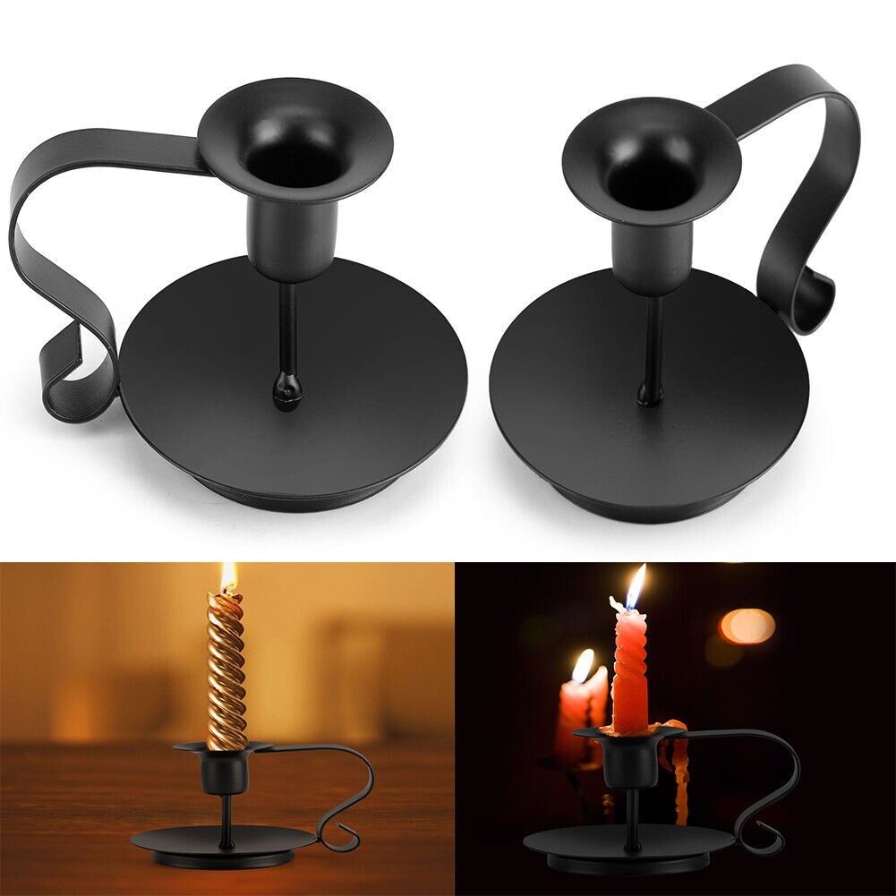 1pc Holder Lilin Bahan Besi Gaya Retro Untuk Dekorasi Pesta Pernikahan / Halloween / Natal