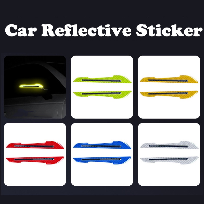 Sticker Reflector Car Reflective Stiker Mobil Safety Warning Sign Decal Car Spion Mirror Reflektif Strips Car Accessories