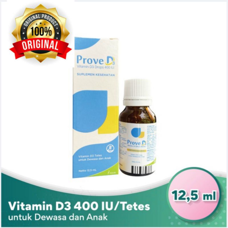 Prove D3 Drop Vitamin D3 400 IU Tetes 12.5 ml - Tablet D3 1000 IU untuk Dewasa dan Anak