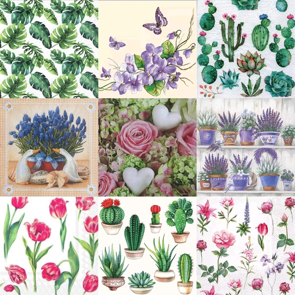 TISU NAPKIN DECOUPAGE EROPAH – Flower Motif A