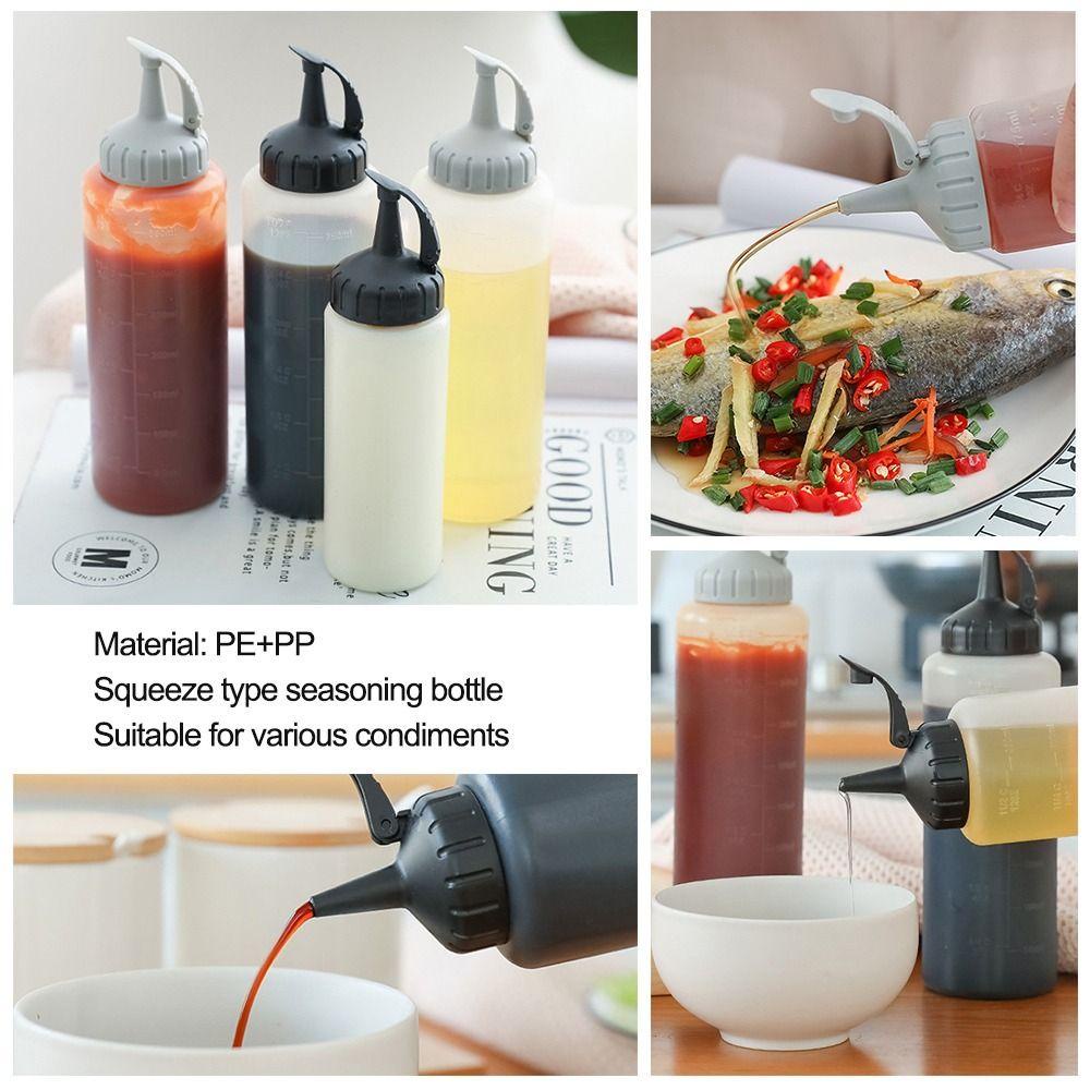 Preva 2Pcs Botol Minyak Perlengkapan Dapur Tahan Lama Botol Saus Salad Saos Mustard Dengan Tutup Sealing