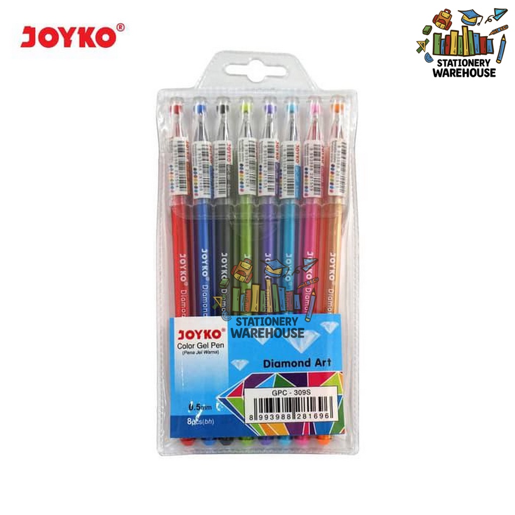

Color Gel Pen / Pulepen / Pena Joyko GPC-315 / GPC-309S / GPC-296 8 Warna / 0.5 mm