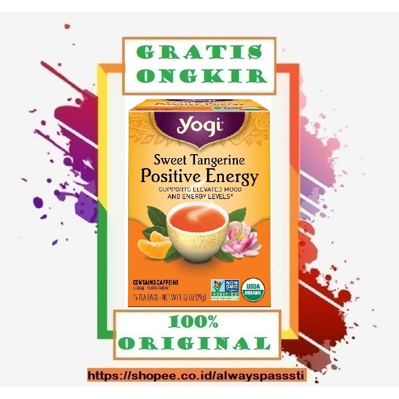 

Yogi Tea Sweet Tangerine Positive Energy Non Kafein 16 bags Peningkat Mood Penambah Energi Teh Terapi Tubuh Sehat Semangat