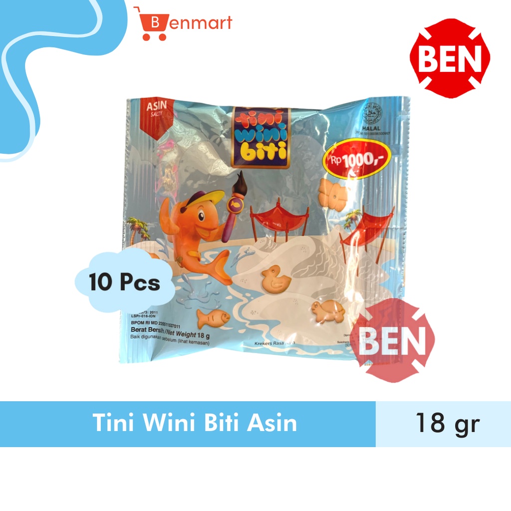 

Tini Wini Biti ASIN 1 Pak 10 Sachet Pcs 18g 18gr 18 g gr Biskuit Biru Sobisco 1000