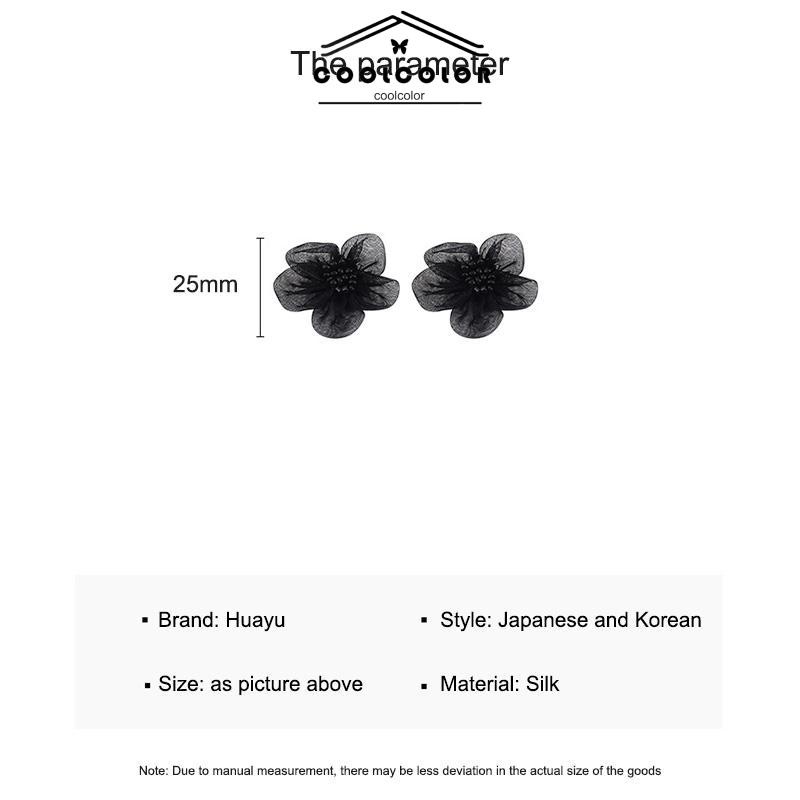 COD❤️1 Pasang anting bunga hitam Korea Musim Gugur Dingin Hitam Kasa Retro Gaya Cina  Anting Tusuk Motif Vintage Fashion Impor Murah Wanita Aksesoris