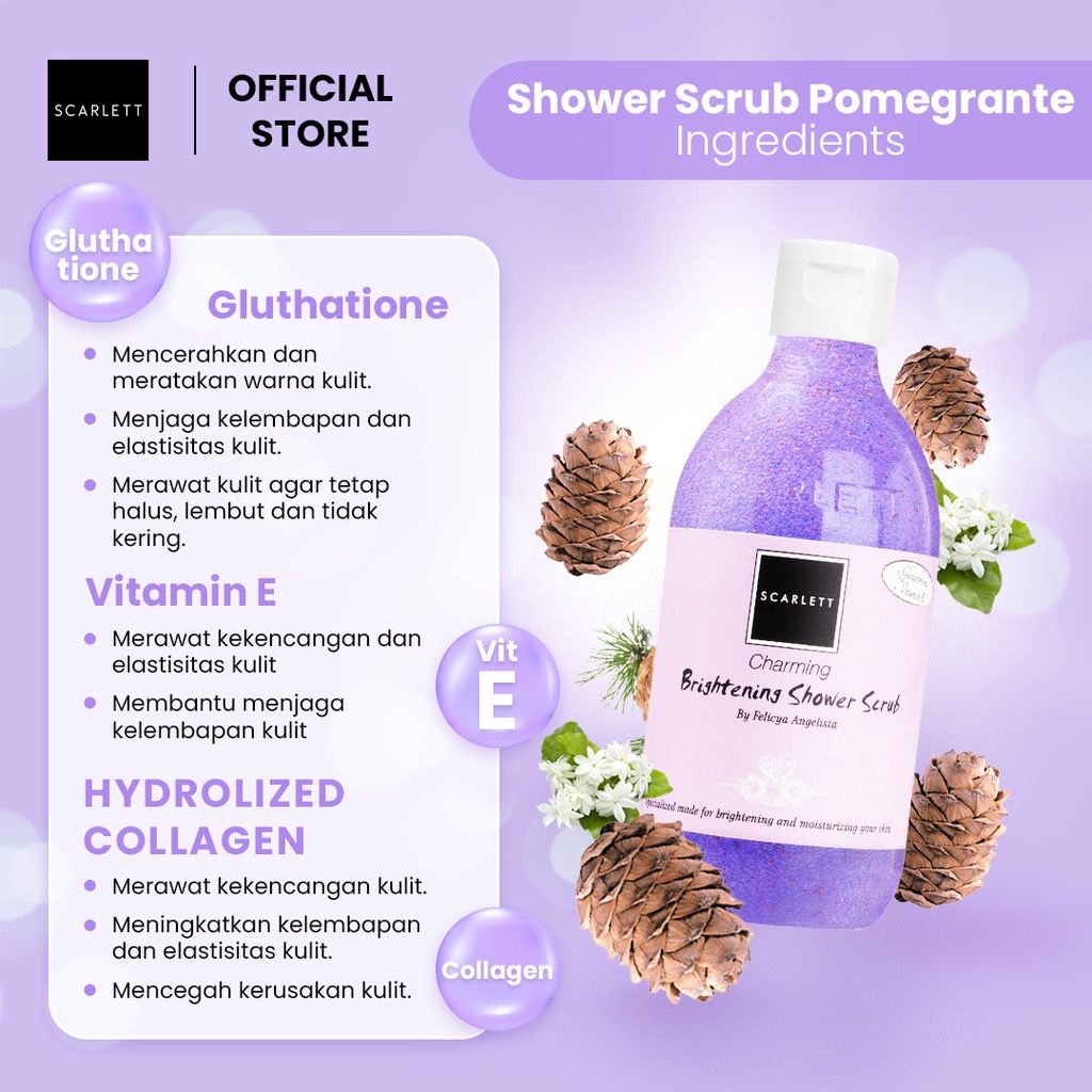 BPOM Scarlett Whitening Charming Series Body Serum Cream Lotion Shower Scrub Pencerah Pemutih Kulit Badan