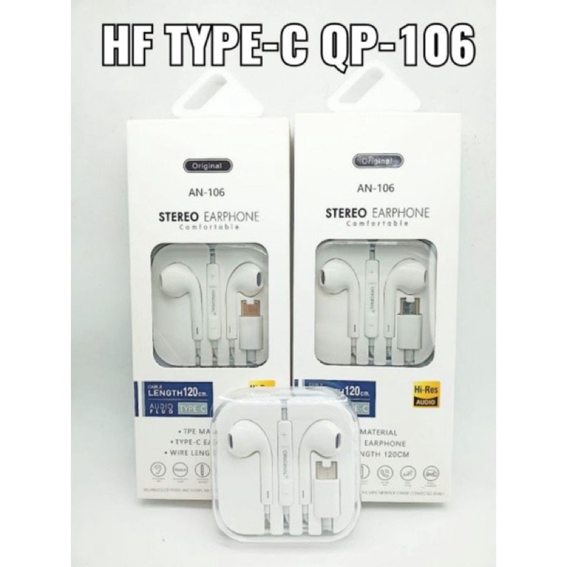 HEADSET TYPE C ENJOY BASS W20 HANDSFREE TYPE C PREMIUM MURAH