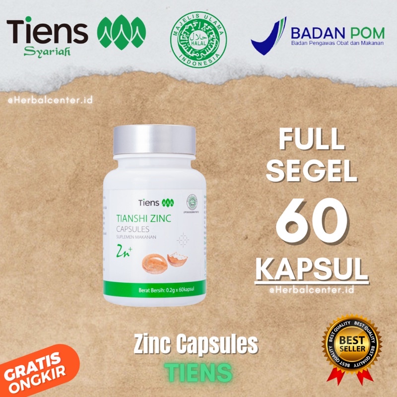Tiens Zinc Capsules Original | Penggemuk Herbal | Vitamin Penambah Nafsu Makan | Obat Penggemuk | Su