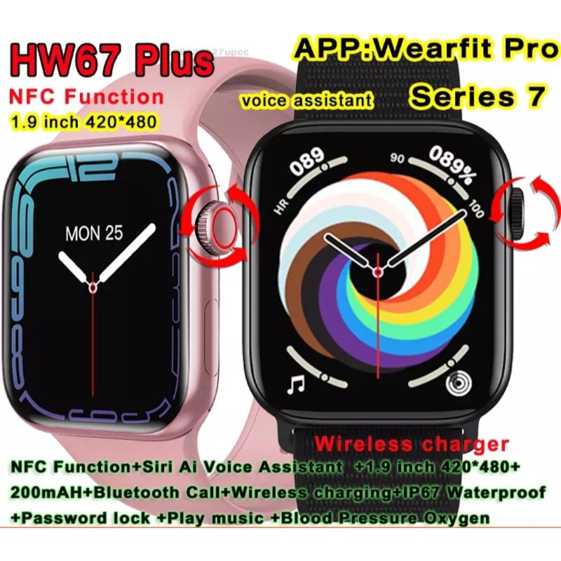 Smartwatch HW67 plus Arloji pintar Jam tangan pintar HW 67 plus Smart Watch