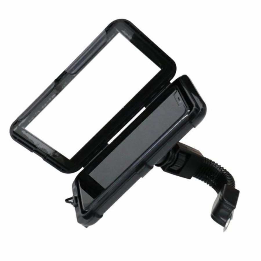 HM-10 HOLDER HP WATERPROOF MOTOR STANG SPION UNIVERSAL DUDUKAN HANDPHONE ANTI AIR PHONE HOLDER UNIVERSAL 6.3INCH