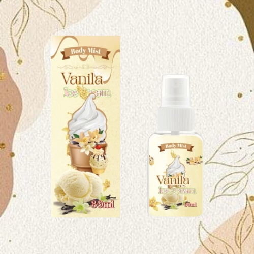 Kanzo - [BPOM] Parfum Body Mist Vanila Ice Cream 30ml Premium / Body Mist Vanila 30ml Best Seller / Minyak Wangi Vanilla 30ml