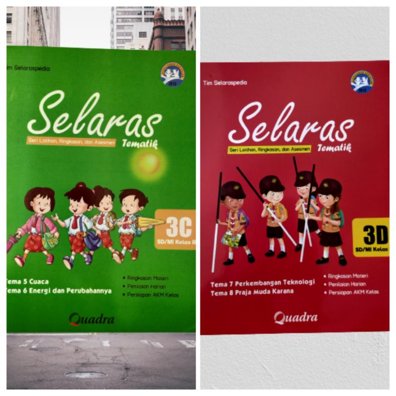 ORI satu paket buku teks SELARAS tematik k13 untuk SD/mi kelas 3 semester 2 penerbit Quadra