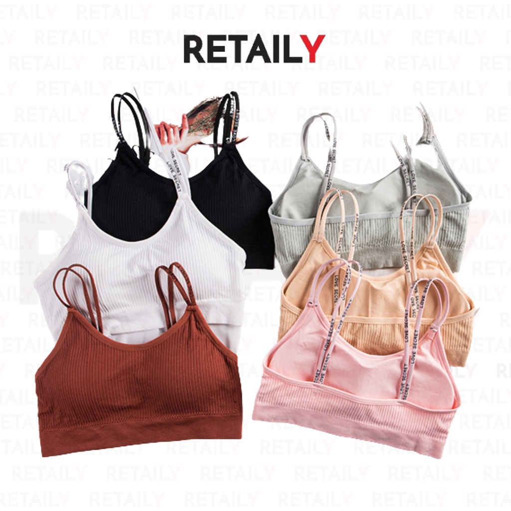 Retaily BRA533 Bra Tanpa Kawat Pakaian Dalam Wanita Polos Tali Bra Olahraga Sportbra Gym Yoga